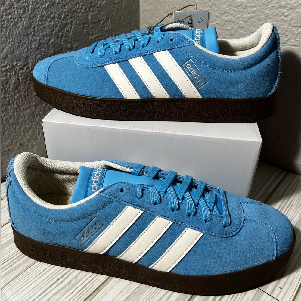 Adidas VL Court 2.0 Semi Blue Burst men’s sneakers shoes size 8.5 JIO496 lace up